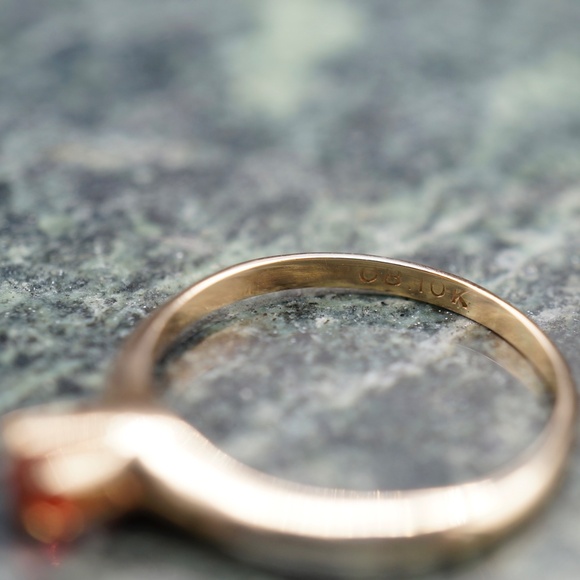 c.1900 Ostby & Barton Paste Stone Ring 10k Solid Gold Tiffany Setting sz3 - Picture 9 of 12